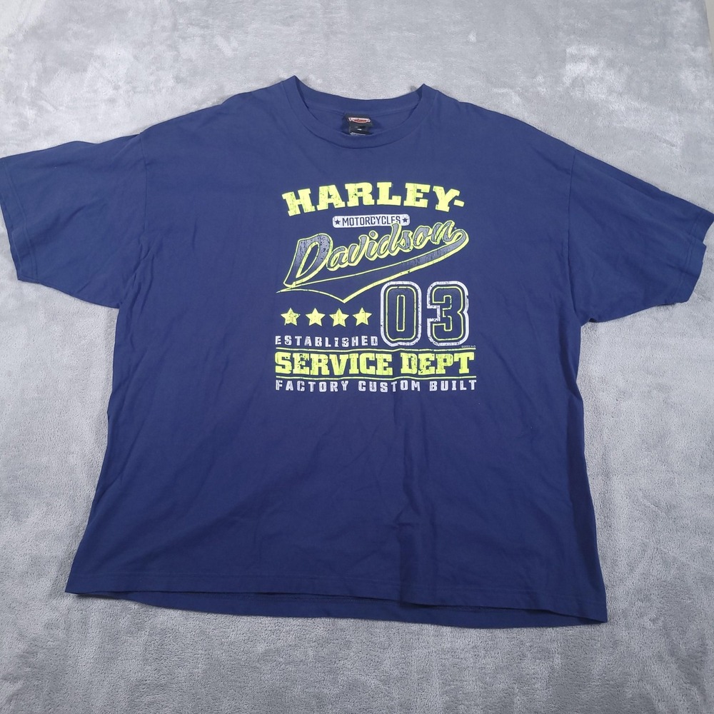 Harley Davidson Shirt Mens 3XL Blue Silverdale WA Service Dept Orca 2023 Tee